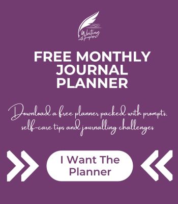 Free monthly journal planner from Writing with Purpose